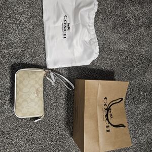 Coach Beige Wristlet